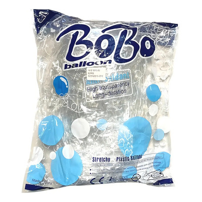40 Globos Burbuja Vinil #32 Transparente Bobo Azul Premium Burbuja Premium Preestirada