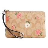 Coach Muñequera Monedero Original Khaki Flores Modelo Ch478