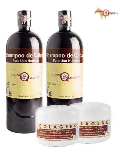 2 Shampoo Yeguada La Reserva + 2 Colágenos Jumbo
