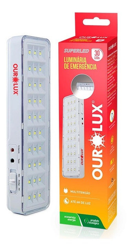 Luminária De Emergência 30 Leds 2w - Ouroluxc