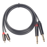 Cable De Audio Dual Rca Macho A Plug 6.35 1.5 Metros