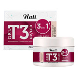 Gel T3 Uv\led 3em1 Nati Alongamento De Unhas Nude Chique