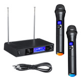 Micrófonos Karaoke Uhf Profesional 2 Ch Inalámbrico Doble Ma