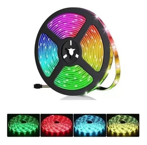 Kit Tira Led 5050 Rgb Controladora Wifi X 10 Mts Decoración