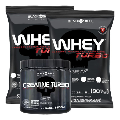 Combo Ganho De Massa (whey Protein + Creatina Black Skull)