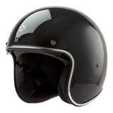 Casco Moto Abierto Hawk 721 Negro Brillante Todos Los Talles