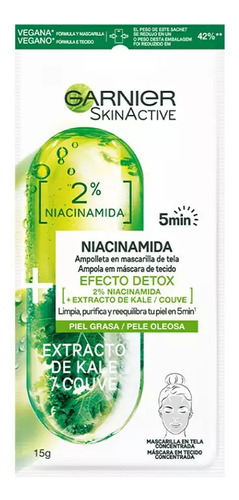 Ampolla Mascarilla En Tela Garnier - Niacinamida 