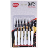 Garfo P/ Petisco Mini Inox P/ Queijo Tábua Frios Kit C/ 06 