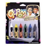 Set Maquillaje Artistico X6 Colores Infantil En Lapiz Crayon