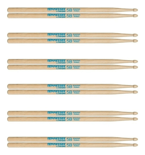 6 Pares Baqueta Tennessee Liverpool Hickory 5b Ponta Madeira