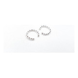 Aros Cuff De Bolitas Pulidas. Plata 925