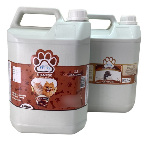 Kit Banho E Tosa Shampoo E Condicionador Pet De Chocolate 5l