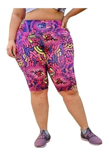 3 Bermudas Legging Fitness Ciclista Plus Size Short Feminino