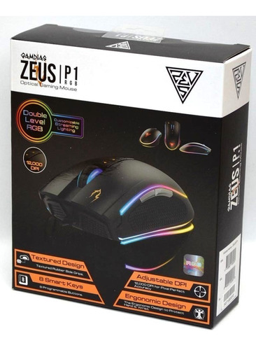 Mouse Gamer Gamdias Zeus P1 Rgb 12000 Dpi Promoción