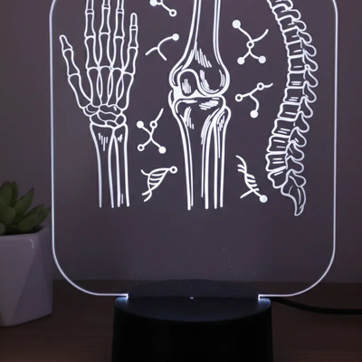 Lampara Led Personalizable Traumatología 16 Colores Negro