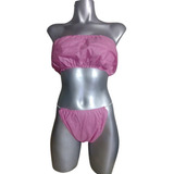 30 Tops Y 30 Bikinis Desechables Para Spa Rosa Con Envio