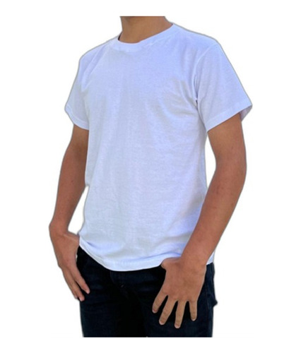 Camiseta Blanca X2 Niño 100%algodón 180 Grs. Cuello Redondo