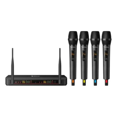 Sistema De 4 Micrófonos Inalámbricos Uhf Con Selector Automá | Meses sin interés