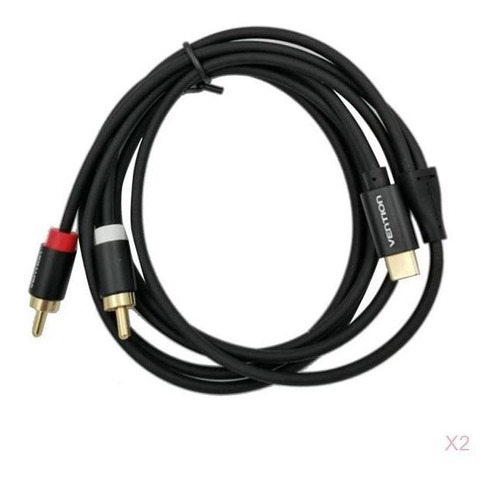 Adaptador De Cable Auxiliar Estéreo 2x Usb Type-c A Rca