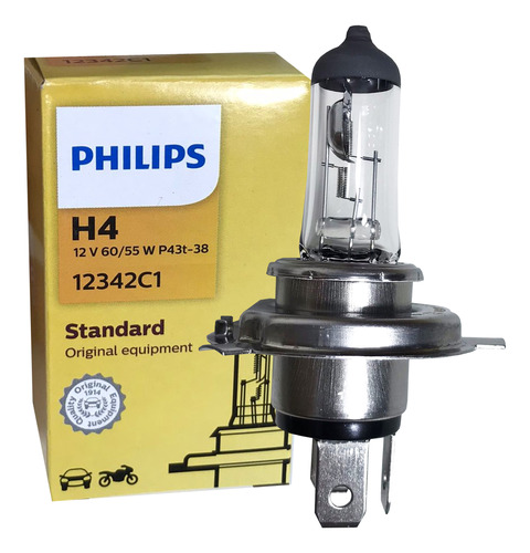 Lampada Halogenica Philips H4 12v 60/55w Carros Volkswagen