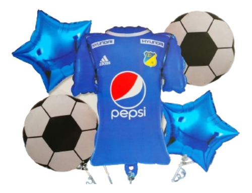 Bouquet 5 Globos De Equipo Millonarios