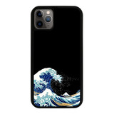 Funda Uso Rudo Tpu Para iPhone La Gran Ola Arte Pintura 01