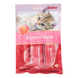 Snack Cremoso Para Gatos Bioline Sabor Bonito Flavor 6 Un