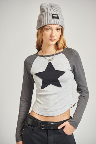 Remera Star De Algodon Manga Larga Mujer 47 Street