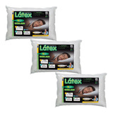 Kit 3 Travesseiros Látex Extra Alto 18cm - Capa Com Zíper