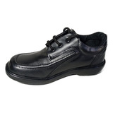 Zapato Colegial En Cuero Negro Niño