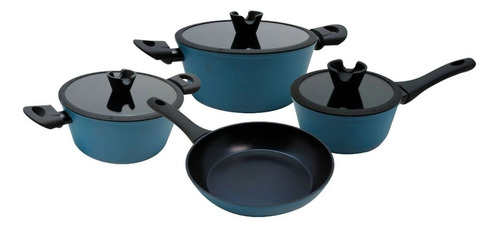 Batería De Cocina Keep Diamond 7 Piezas Premium Vintaje Color Azul