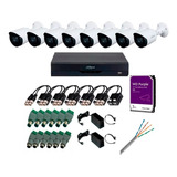 Kit Dvr 16ch 5mp + 8 Camaras 5mp + Baluns + 100m Utp + 3tb