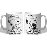 Taza Snoopy Antes Y Después Del Café, Humor De Plástico