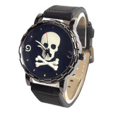 Reloj De Hombre Calavera, Malla Cuerina, Oferta Exclusiva!!