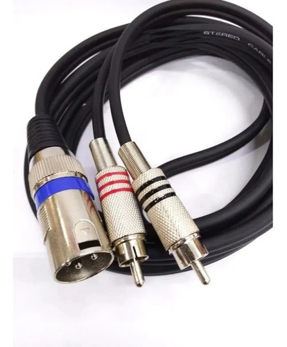 Cabo Xlr Macho 2 Rca Macho 20m