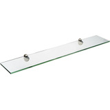 Spancraft Glass Estante De Cristal De Pavo Real, Acero Cepil