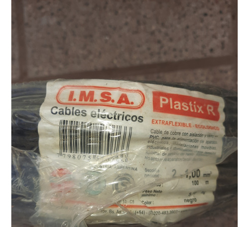 Cable I.m.s.a. Tipo Taller Tpr 2 X 1,00 Mm2, 100 Metros