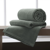 Cobertor / Manta De Microfibra Solteiro 210 G/m Cinza Cor Cinza