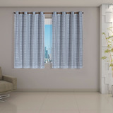 Cortina Voil Curta Com Forro Blackout Corta Luz 2,0m X1,40m 