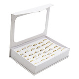 Caja Anillos Ilusión 3mm Acero Dorado 36 Unds Med #17 Al #21