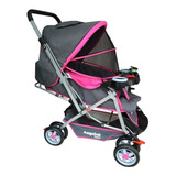 Carriola De Paseo Angelin Baby Is 555-a Rosa Con Chasis Color Plateado