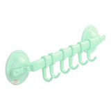 Perchero Adherible Multiusos Baño O Cocina 6 Ganchos Mx-92 Color Verde