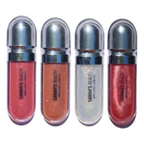  Kit 4 Batom Gloss Sarahs Beauty Com Gliter Brilho Atacado