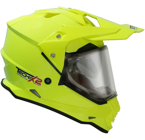 Casco Techx2 632a Cross/calle Amarillo Fluorescente Ecer2205