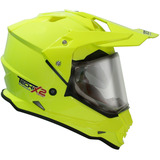 Casco Techx2 632a Cross/calle Amarillo Fluorescente Ecer2205