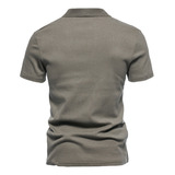 Playera C A La Moda Para Hombre, Casual, Delgada, Con Cuell