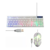 Mouse Y Teclado Gamer Rgb Aoas M-400 Blanco.