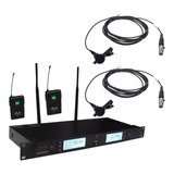 2 Microfonos Corbatero Inalambricos Uhf Gbr Uhf1410 Frec Var