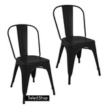 Set De 2 Sillas Tolix Modernas Metálica Comedor Industrial Color De La Estructura De La Silla Negro Marca Selectshop