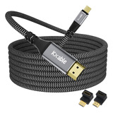 Cable Usb C A Hdmi De 15 Pies, Cable Trenzado 4k Tipo C A Hd